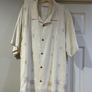 Tommy Bahama Beige Palm Print Shirt